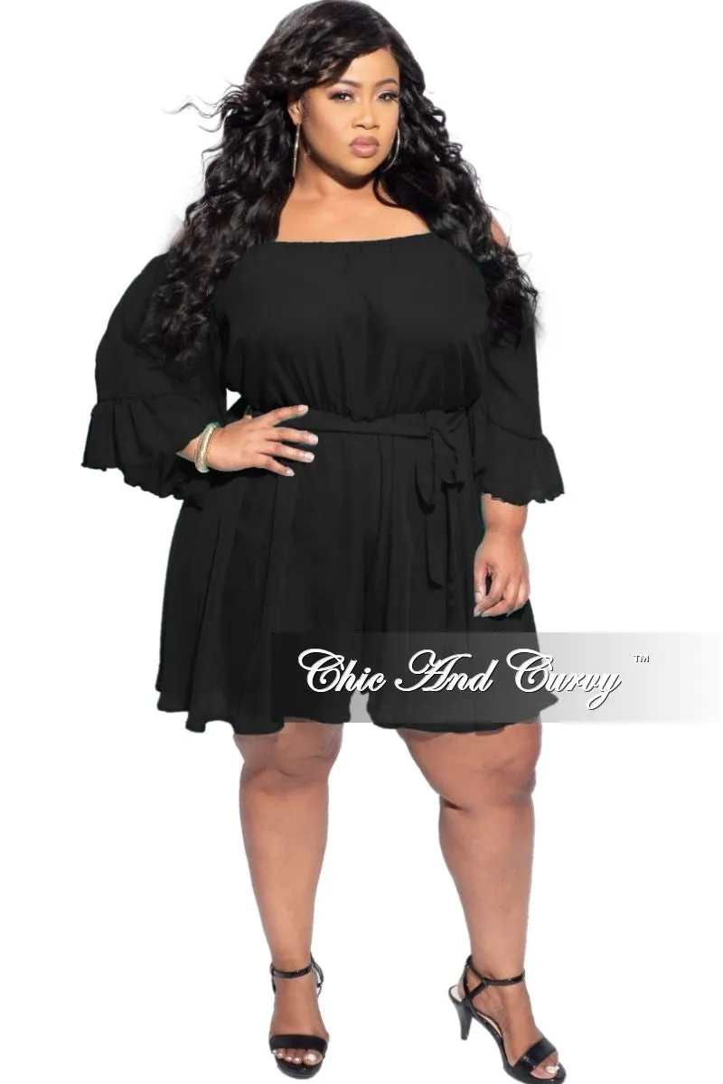 Final Sale Plus Size Chiffon Romper in Black Active Comfort Wear Polished Look