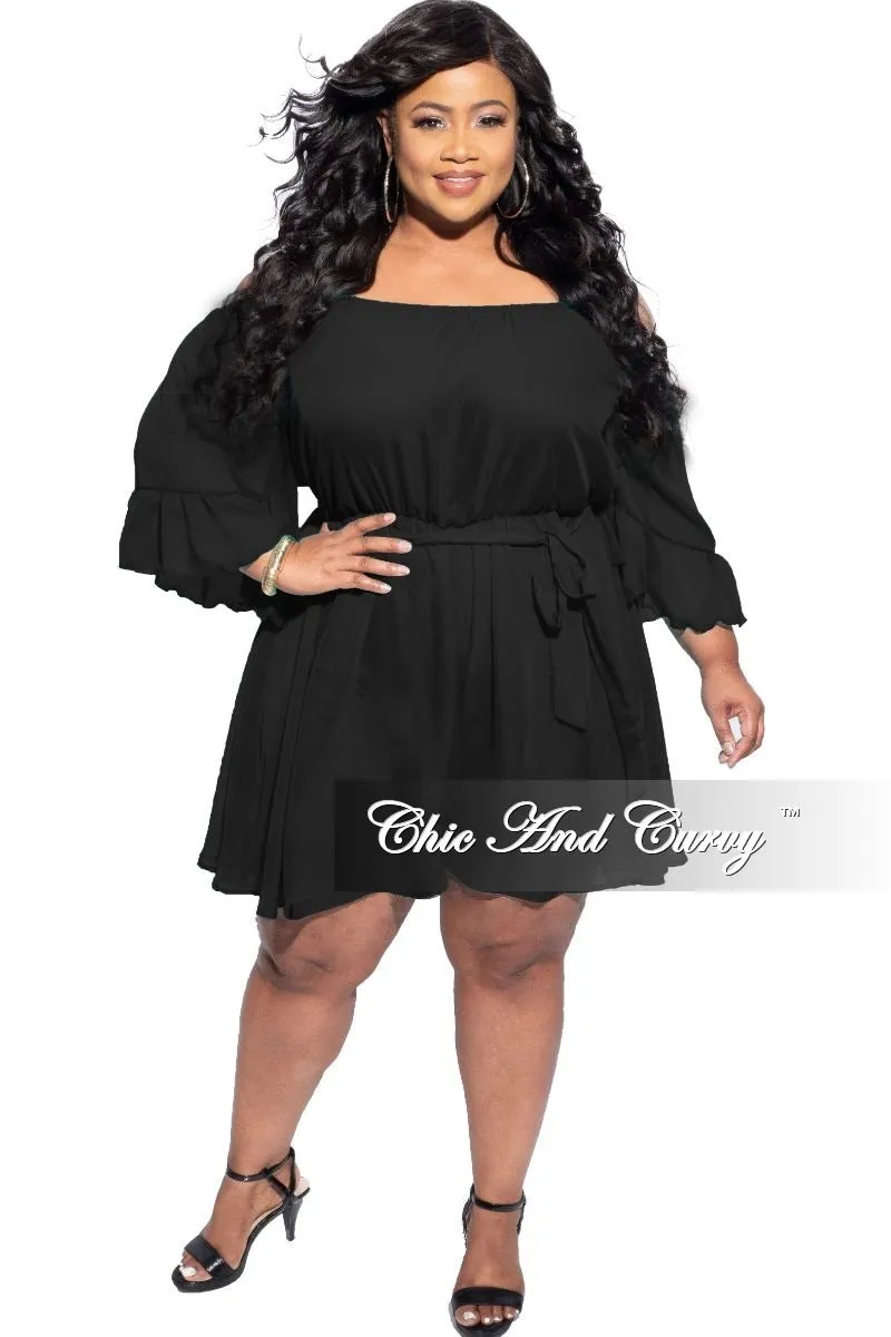 PermeableCloth Final Sale Plus Size Chiffon Romper in Black
