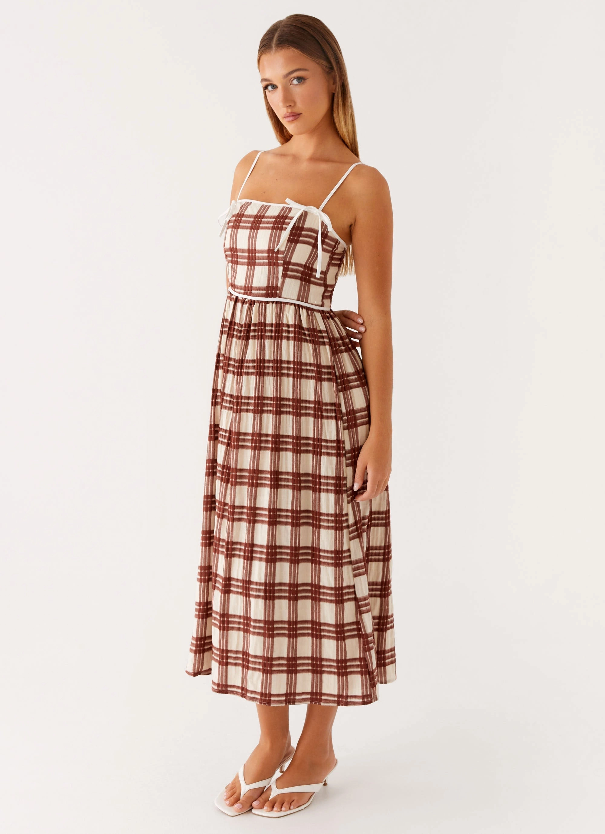 Walk Easy Shyanne Midi Dress - Chocolate Check