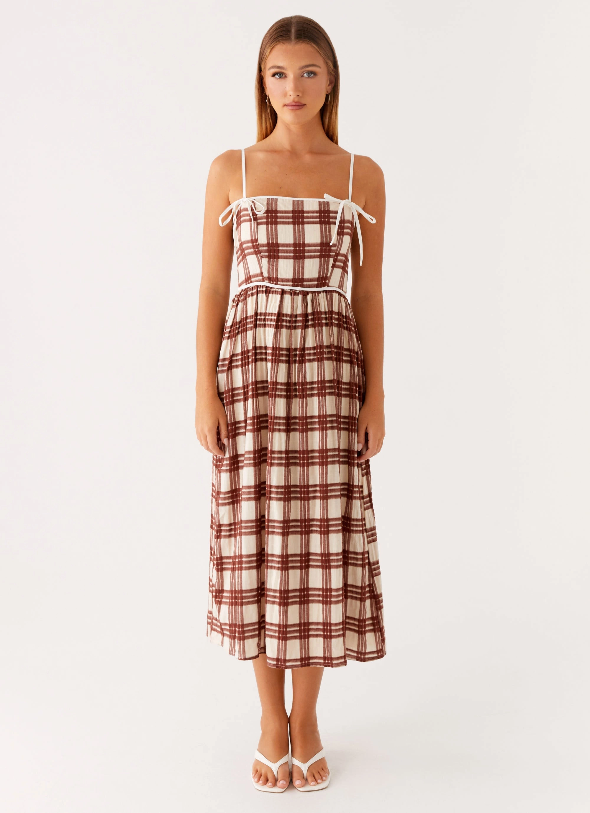 Sleek Flex Shyanne Midi Dress - Chocolate Check