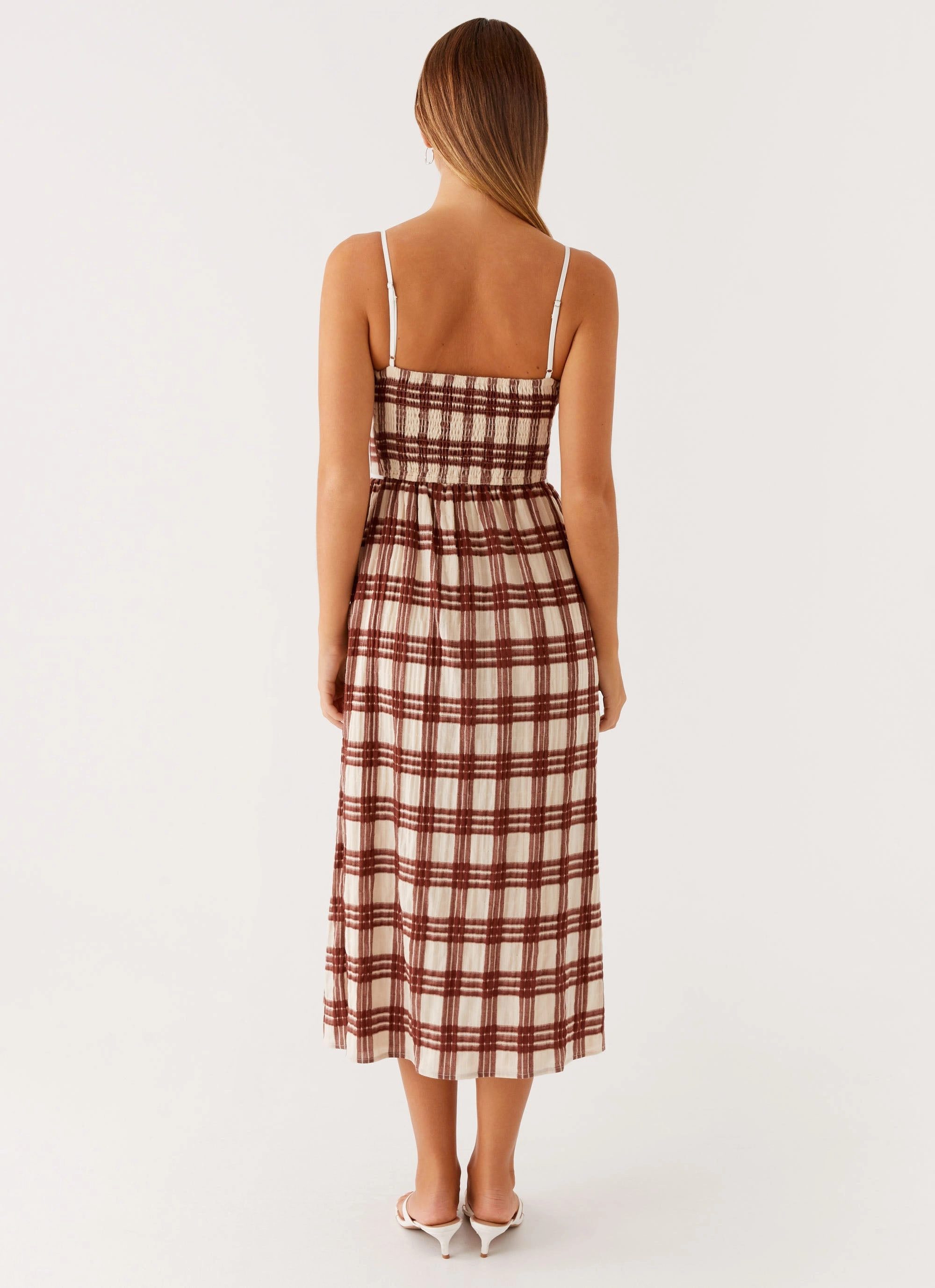 Non-Iron Shyanne Midi Dress - Chocolate Check