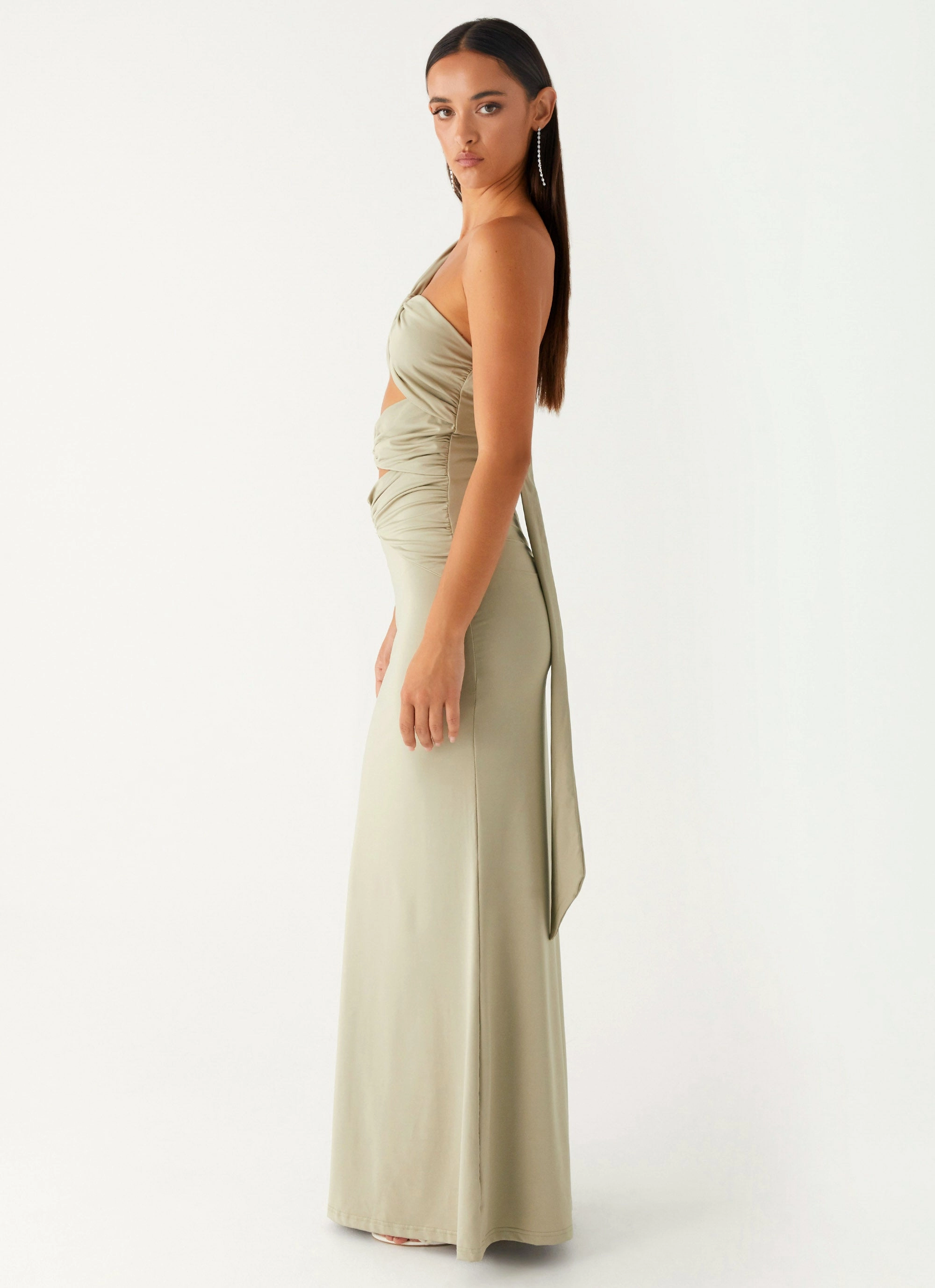 Christie Maxi Dress - Sage Light Sheen Chic Fit Wear