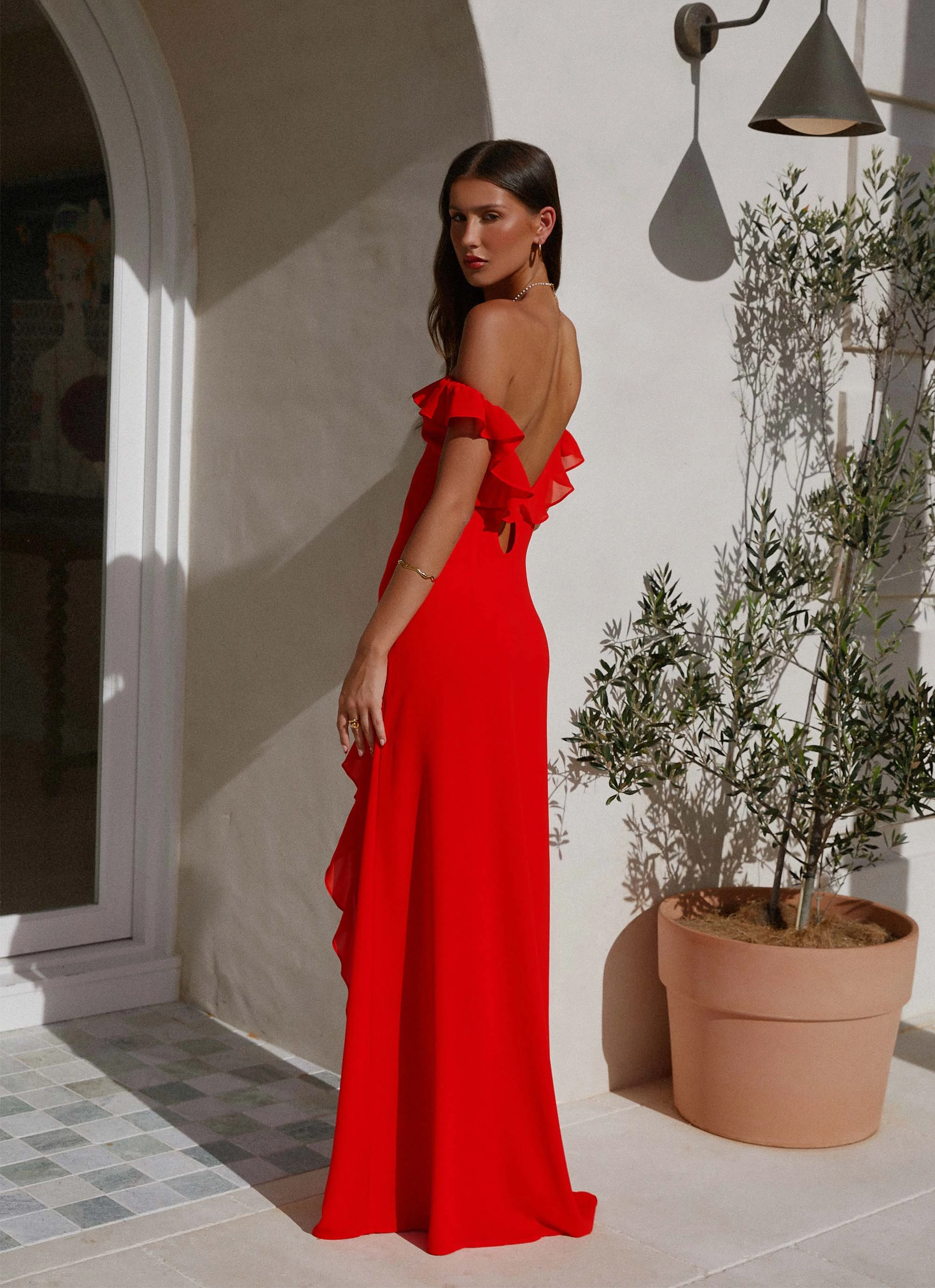 Braxton Maxi Dress - Red confident look