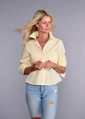 Claridge & King The Crop - Sunshine Yellow Check Minimalist Styling
