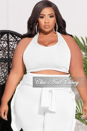 Final Sale Plus Size Ribbed Racerback Tank Top in White Low Rise Fit Breathable mesh design