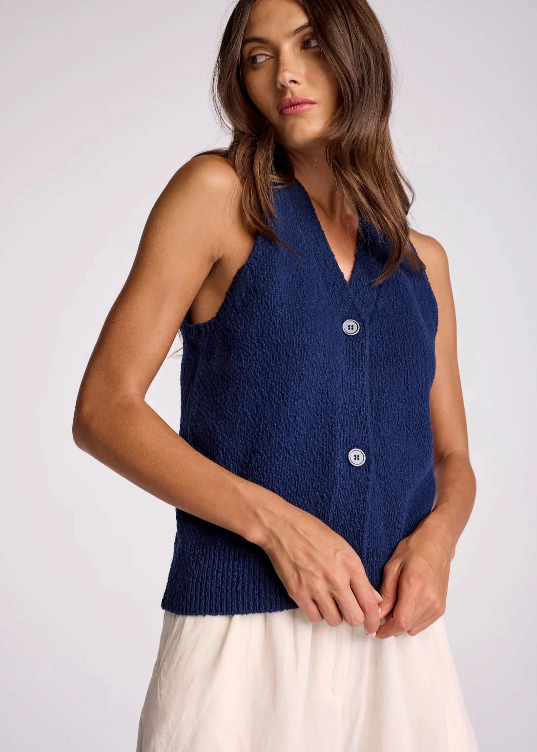 Soft Ribbed Texture Sundays Zya Sweater Vest