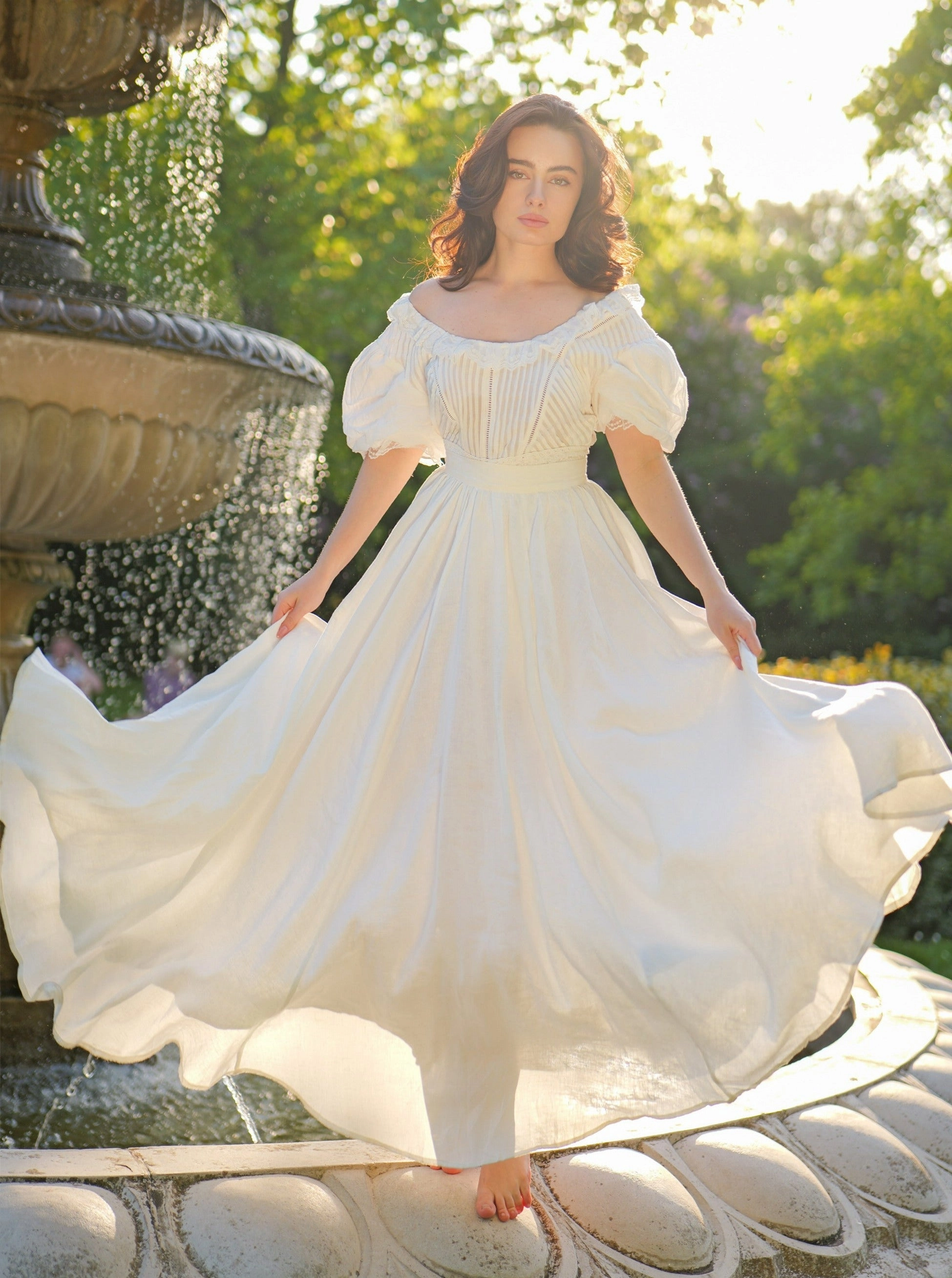 Poppy 23 | Nude linen skirt Brushed Inner Layer All Time