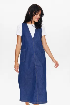 NUGIGI DENIM   DRESS - Dark Blue Denim Smart Tones