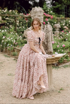 Noise Reduciting Fabric clean look Queena 22 | Empired Maxi linen dress