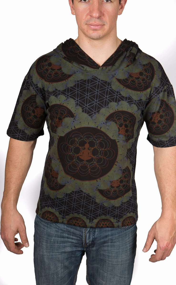 Ventilation Panel Print Hood Tee Lucid