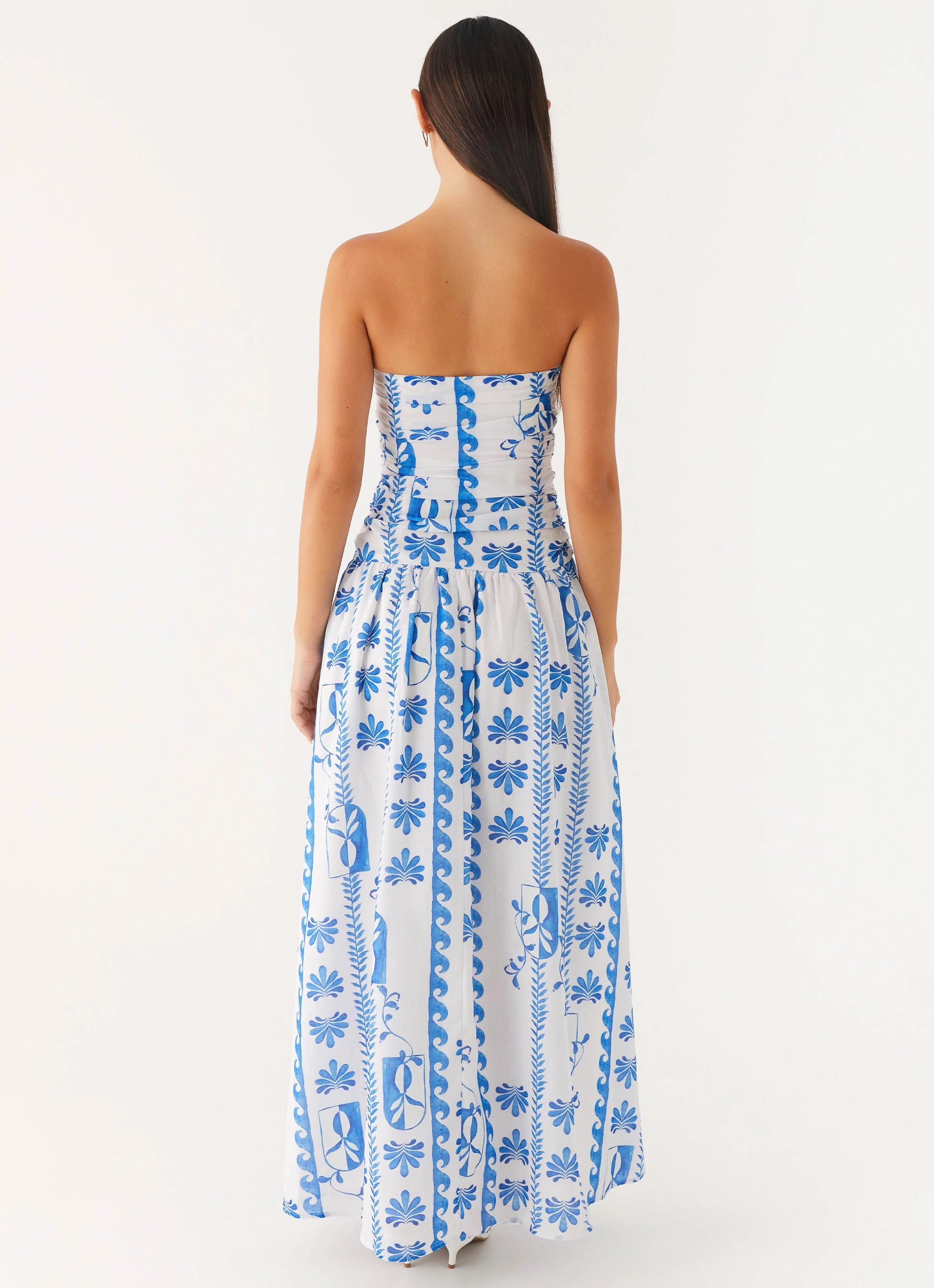 Subtle Finish Carmel Maxi Dress - Floral Wave