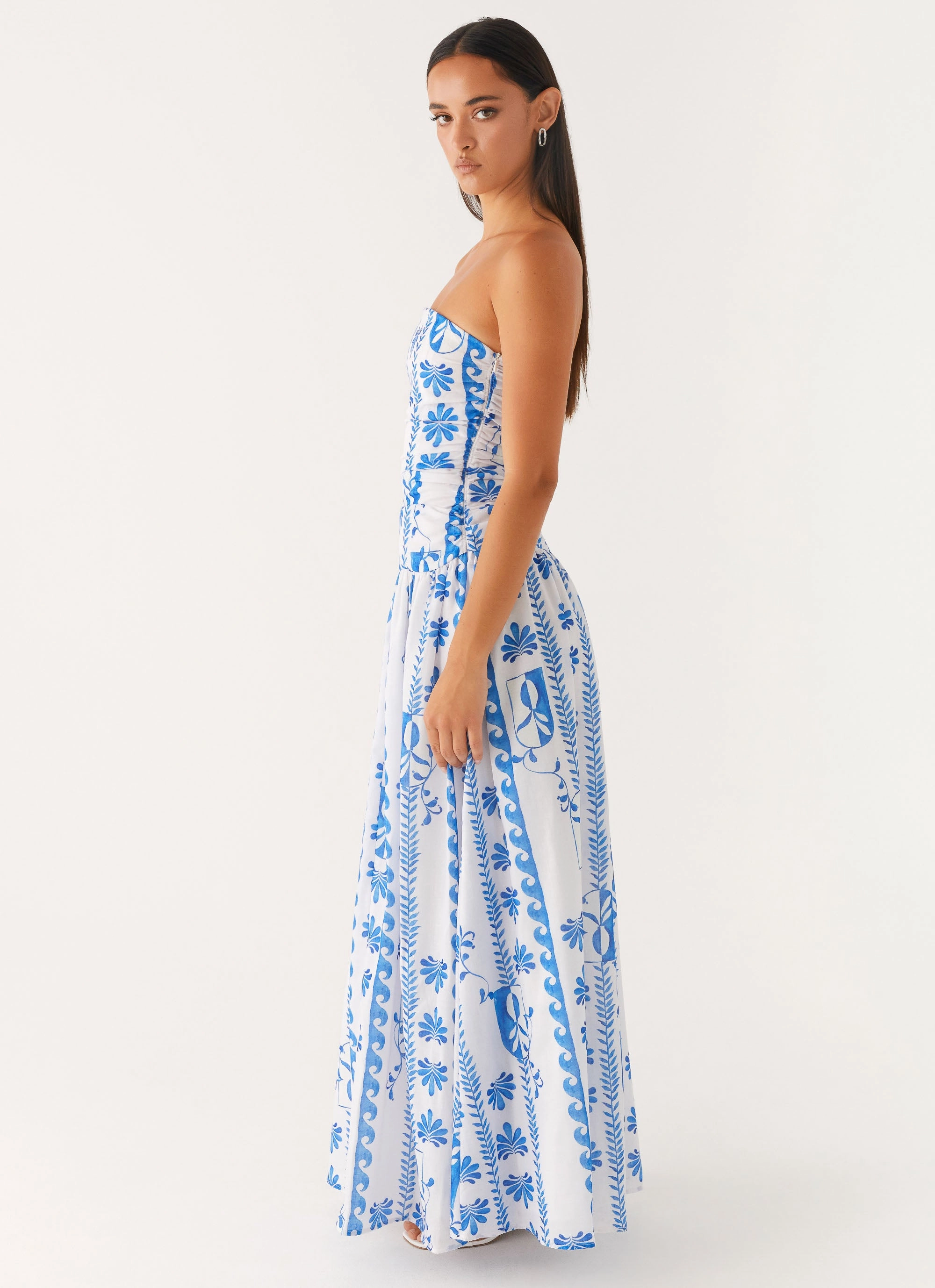 Carmel Maxi Dress - Floral Wave Light Finish