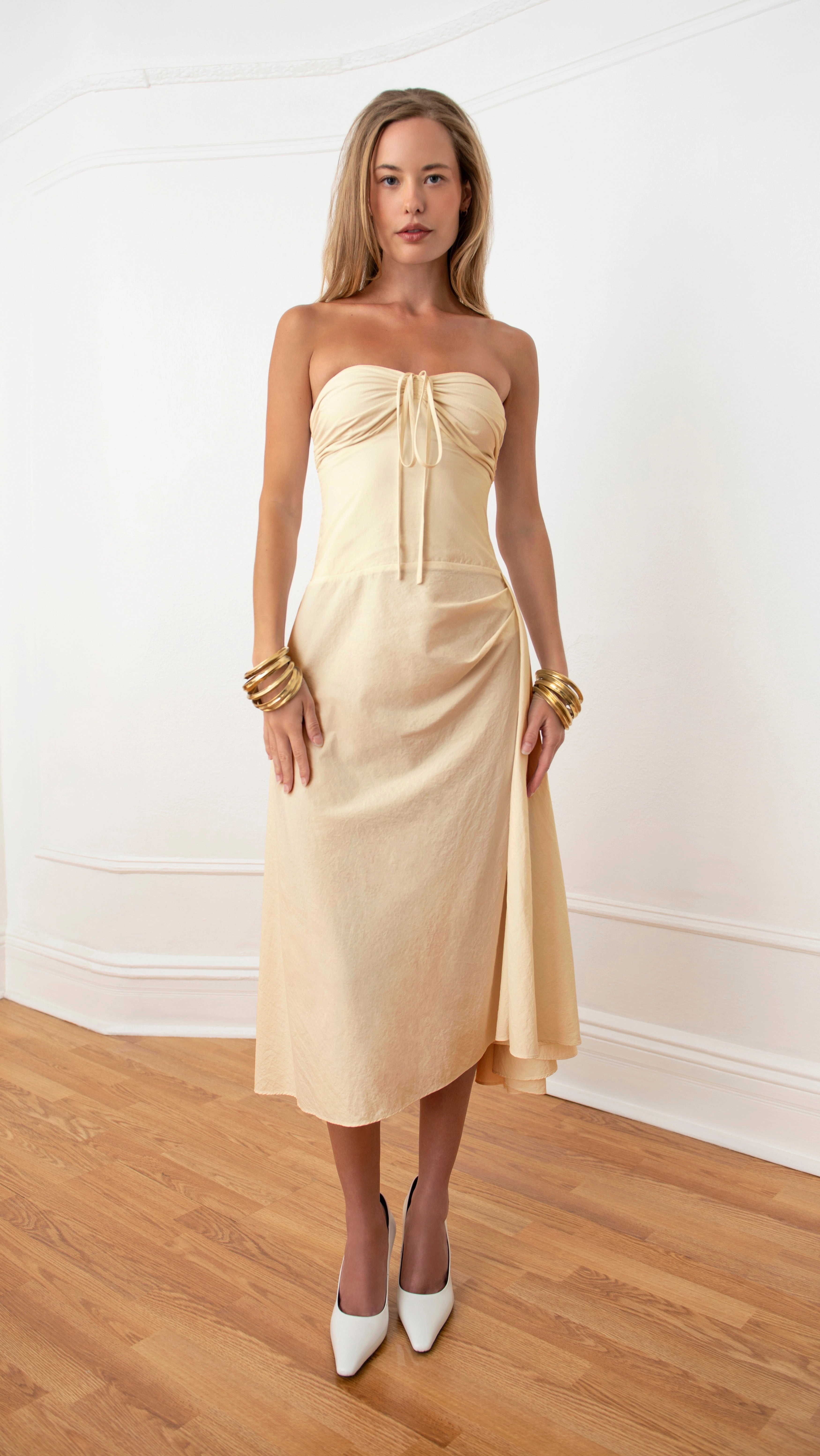 Reflective Detailing Bardot Midi Dress