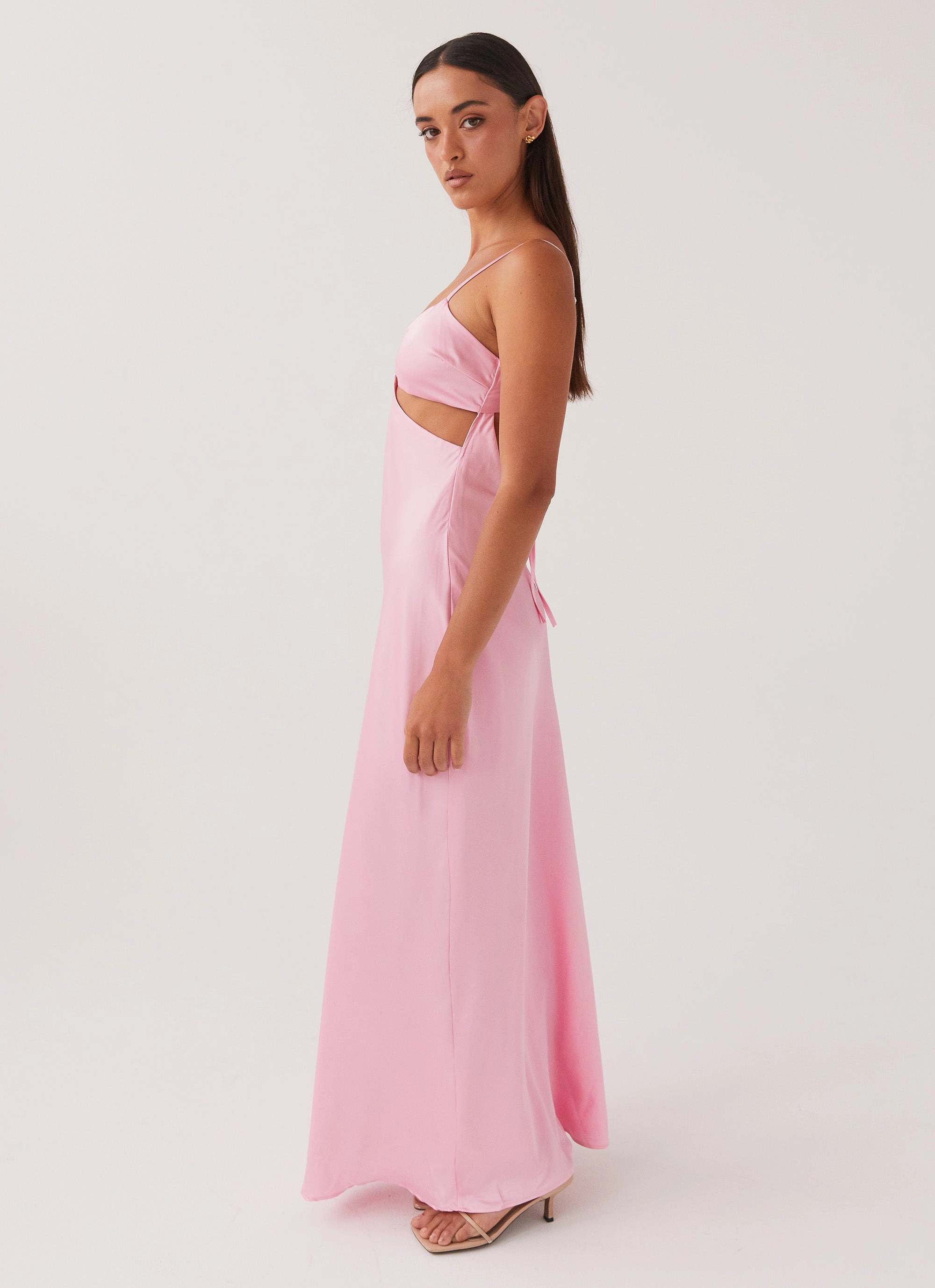 Floral Pattern Pretty In Pink Maxi Dress - Rose Quartz