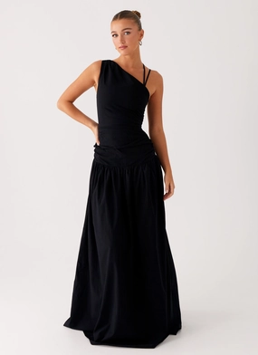 Cortez Maxi Dress - Black Easy Mood Pure Color