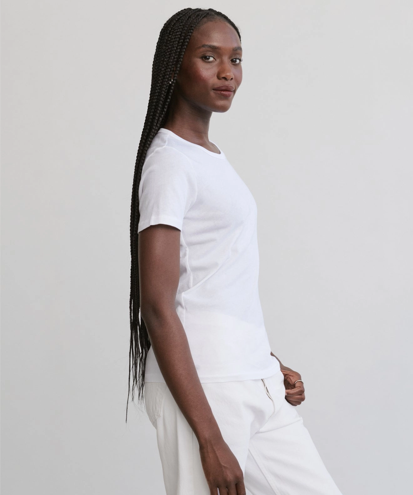 Comfort Cushion Neckline Thermal Insulation Cotton Slim Tee