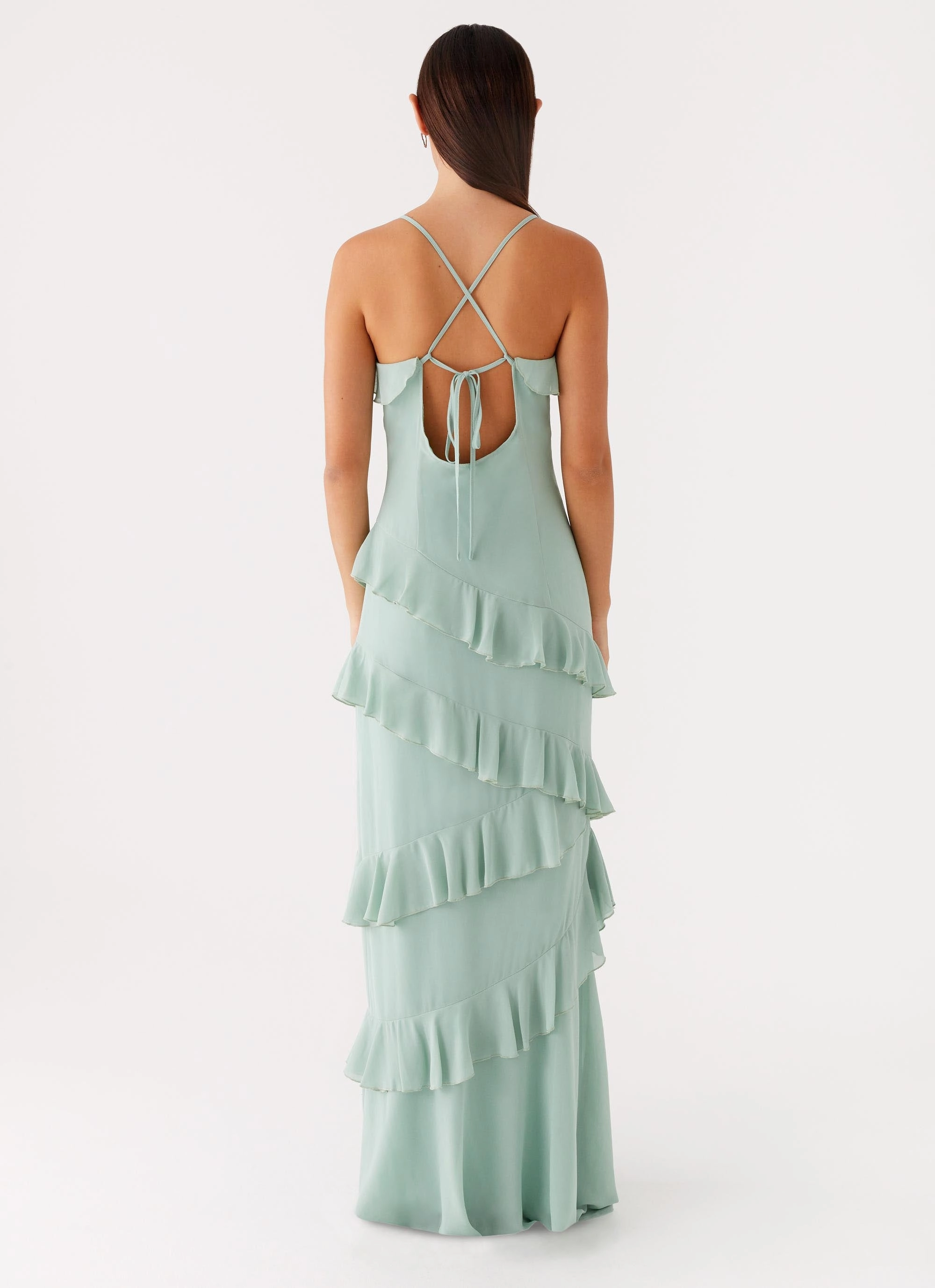 Pure Color Form Flow Country Club Maxi Dress - Sage
