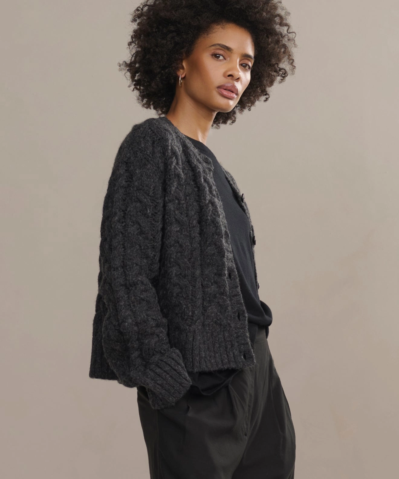 Temperature control Microfiber Textile Cable Juliette Cardigan