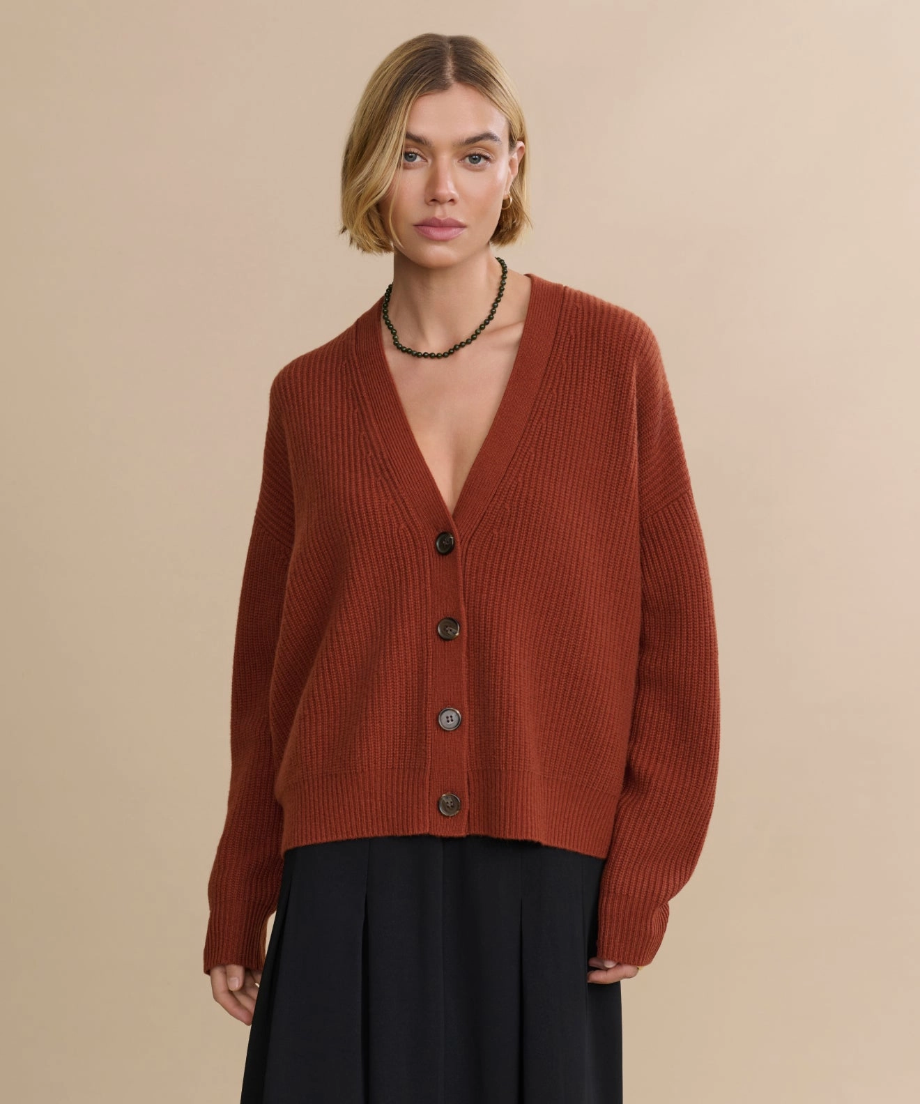 Cropped Cashmere Cocoon Cardigan Urban Comforted Tailored Silhouette