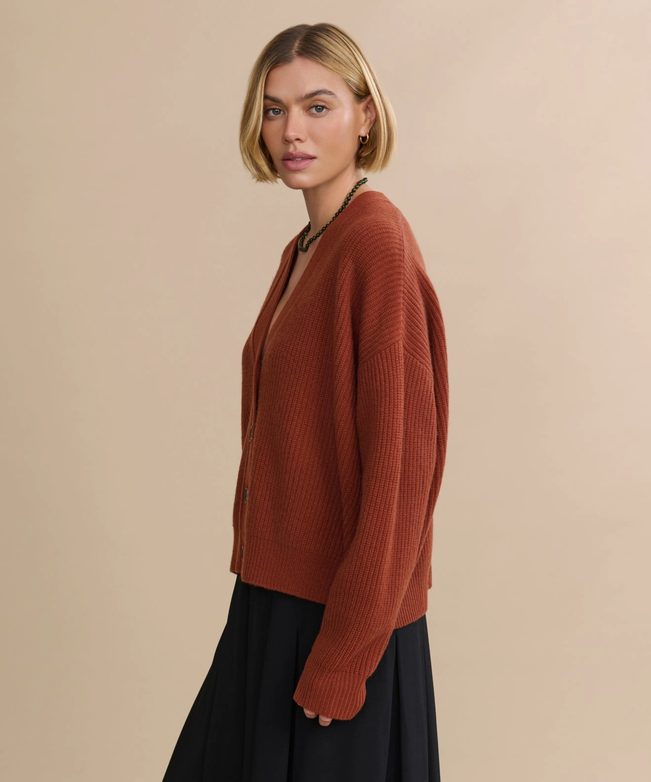 Cropped Cashmere Cocoon Cardigan Mid Season