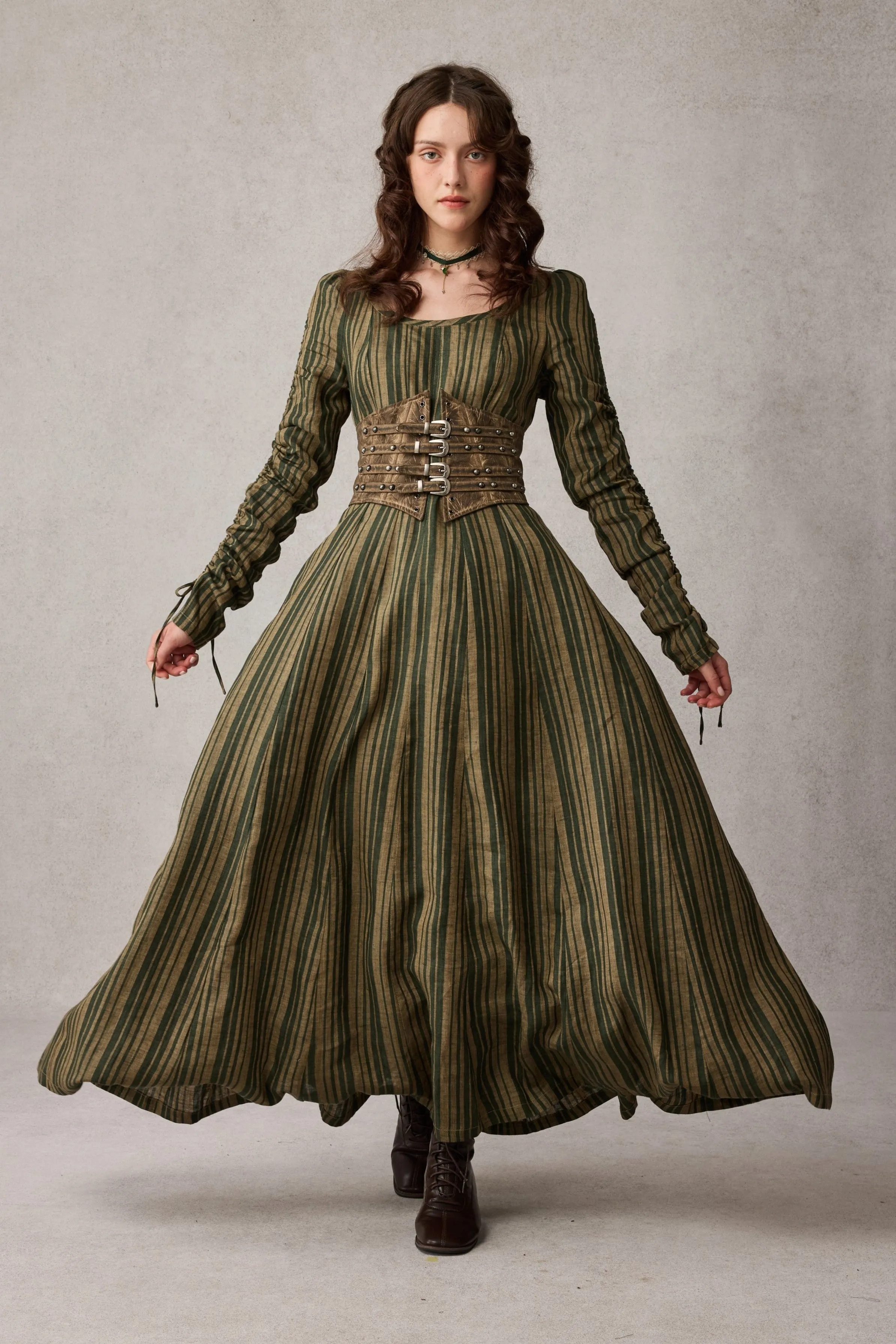 Crystal 17 | Victorian maxi linen dress Non Irritating Seam Finish Formal Tank