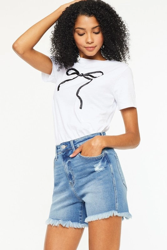 Street Style KORI HIGH RISE STRETCH DENIM SHORTS S-XL