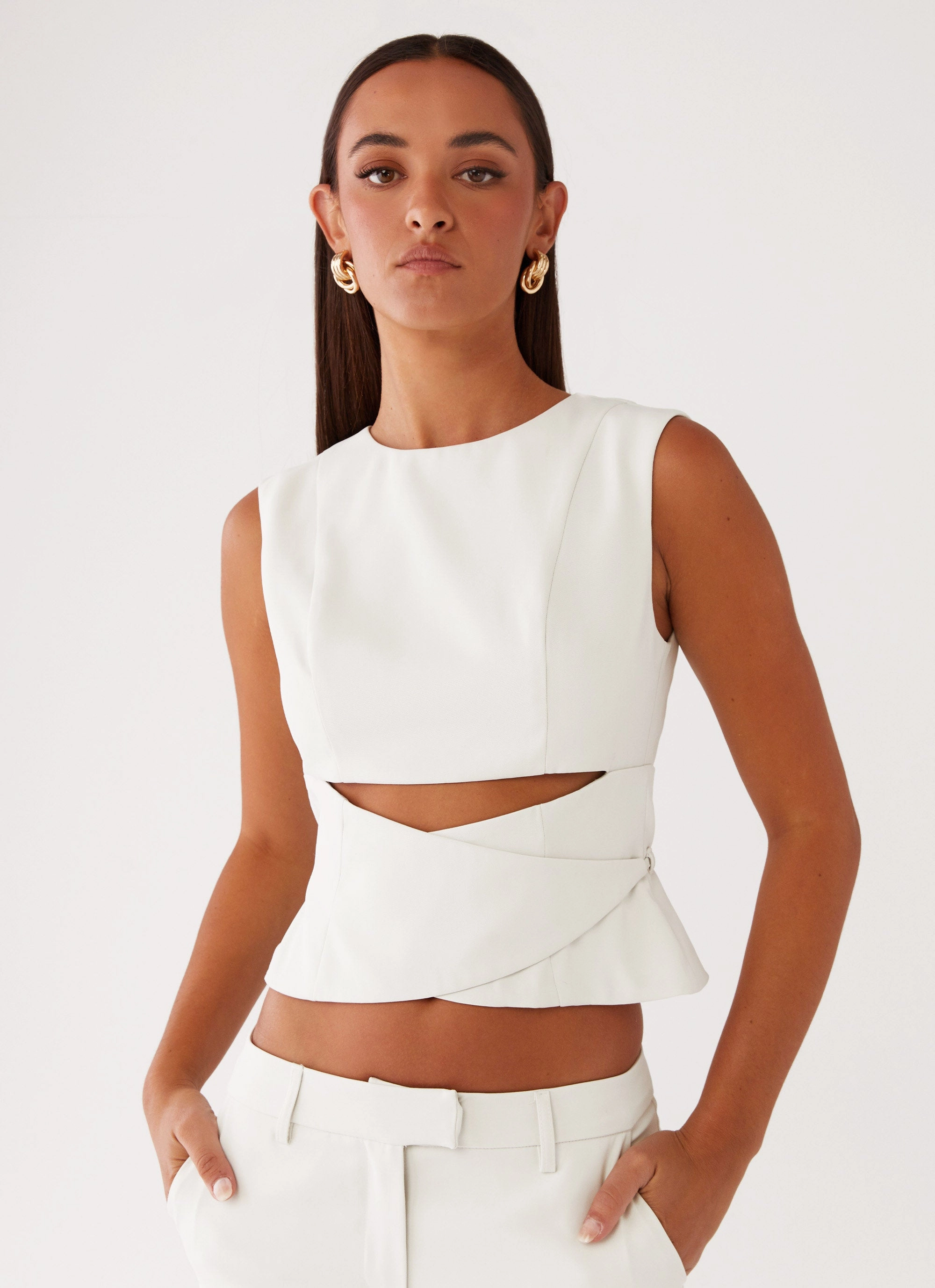 Cyra Wrap Top - Ivory Outfit Moodboard