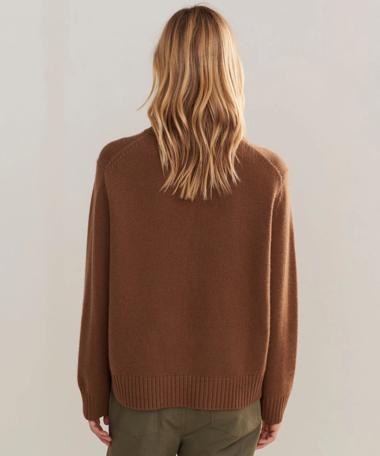Cashmere Oversized Crewneck Hand Linked Seams Airflow channels
