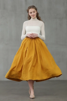 Transitional Daily Fit Top Guard Daisy 03 | mustard yellow linen skirt