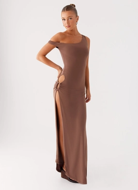 Fashion Layers Padded-Bust Dalla Maxi Dress - Dark Chocolate