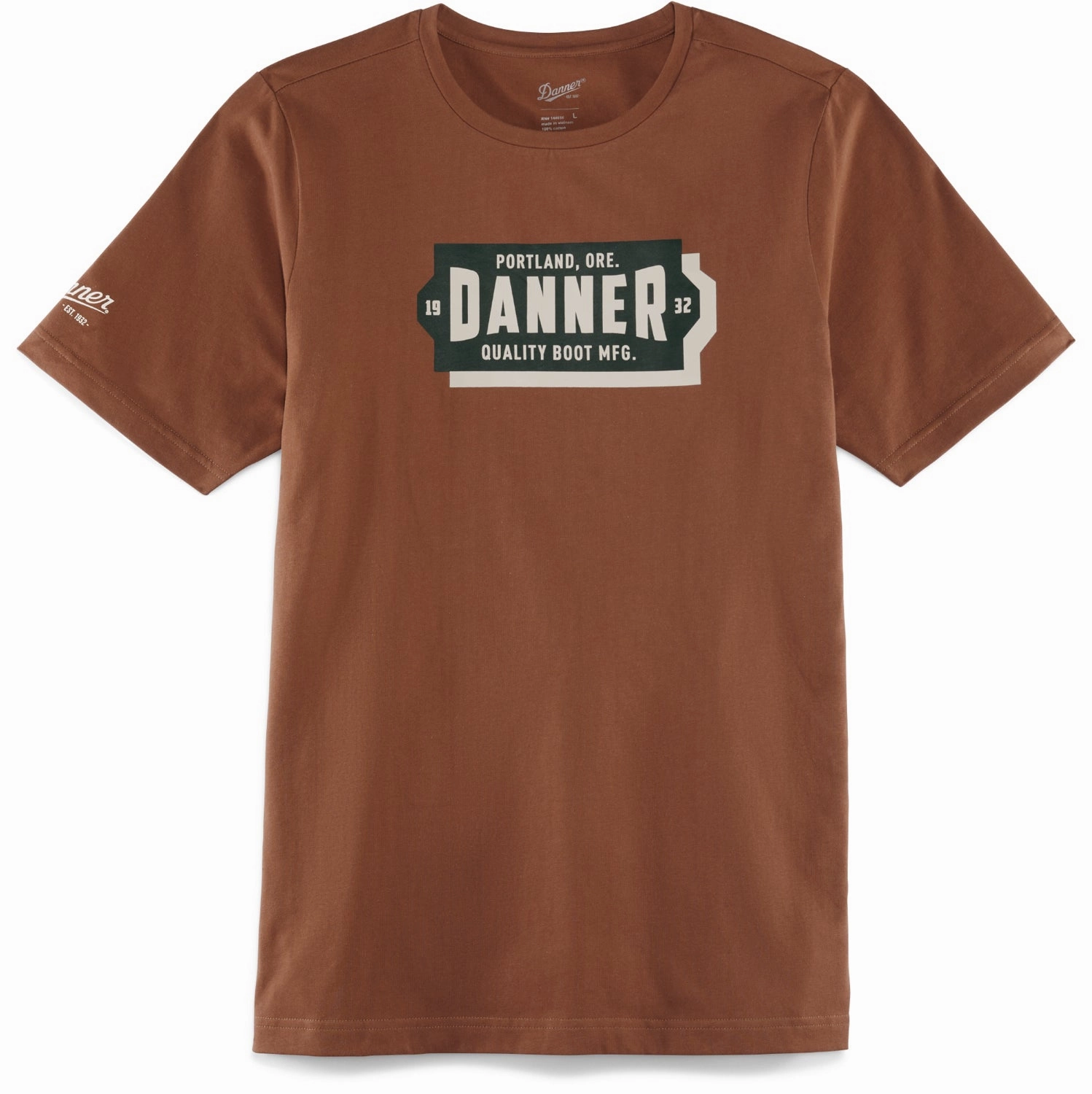 Danner Mens Banner Tee Brick Red 100% Cotton S/S T-Shirt Limited Edition Breathable Waistband