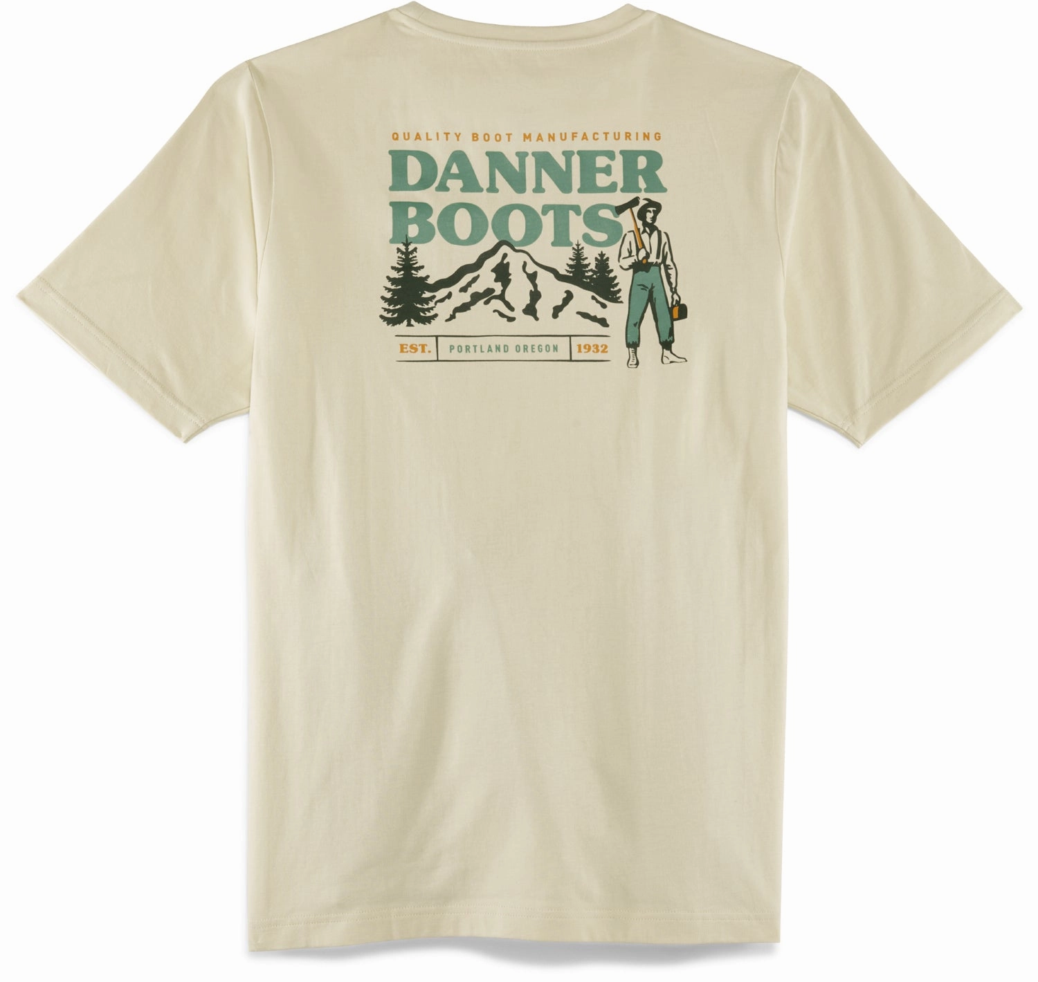 Soft and durable Danner Mens Jack Tee Oatmeal 100% Cotton S/S T-Shirt