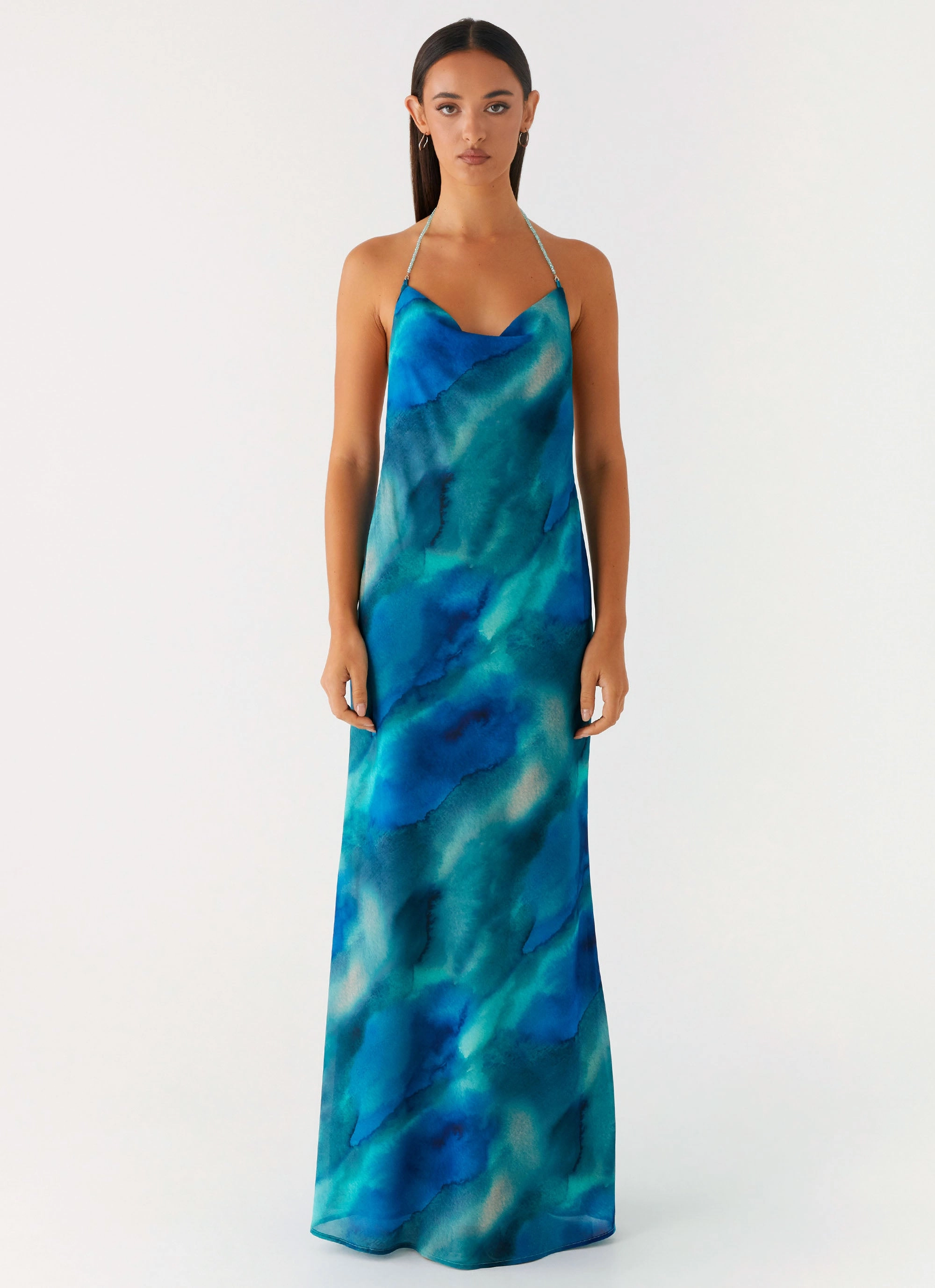 flowy style Journey Maxi Dress - Blue Tie Dye