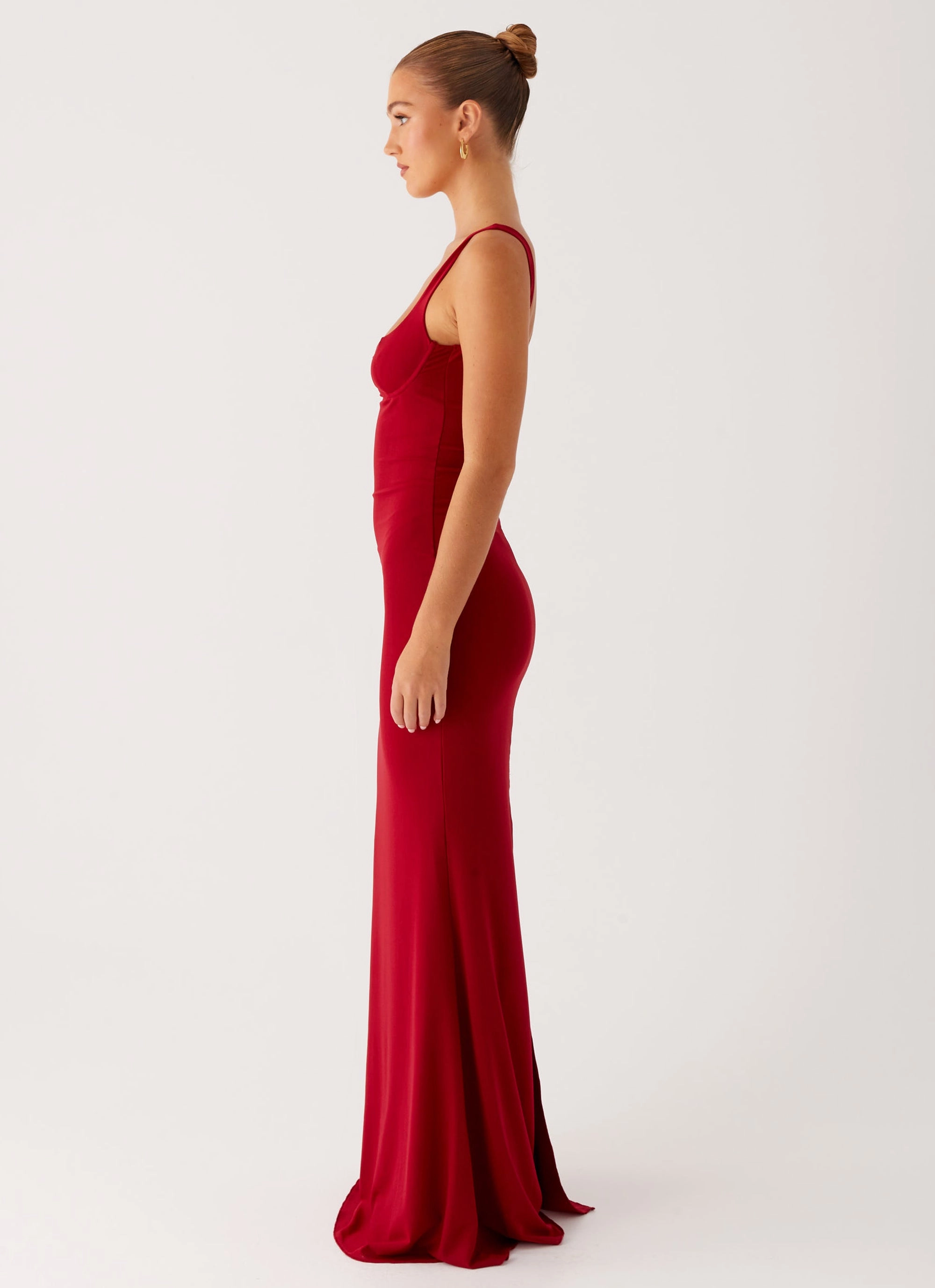 Safiya Maxi Dress - Maroon Trend Texture