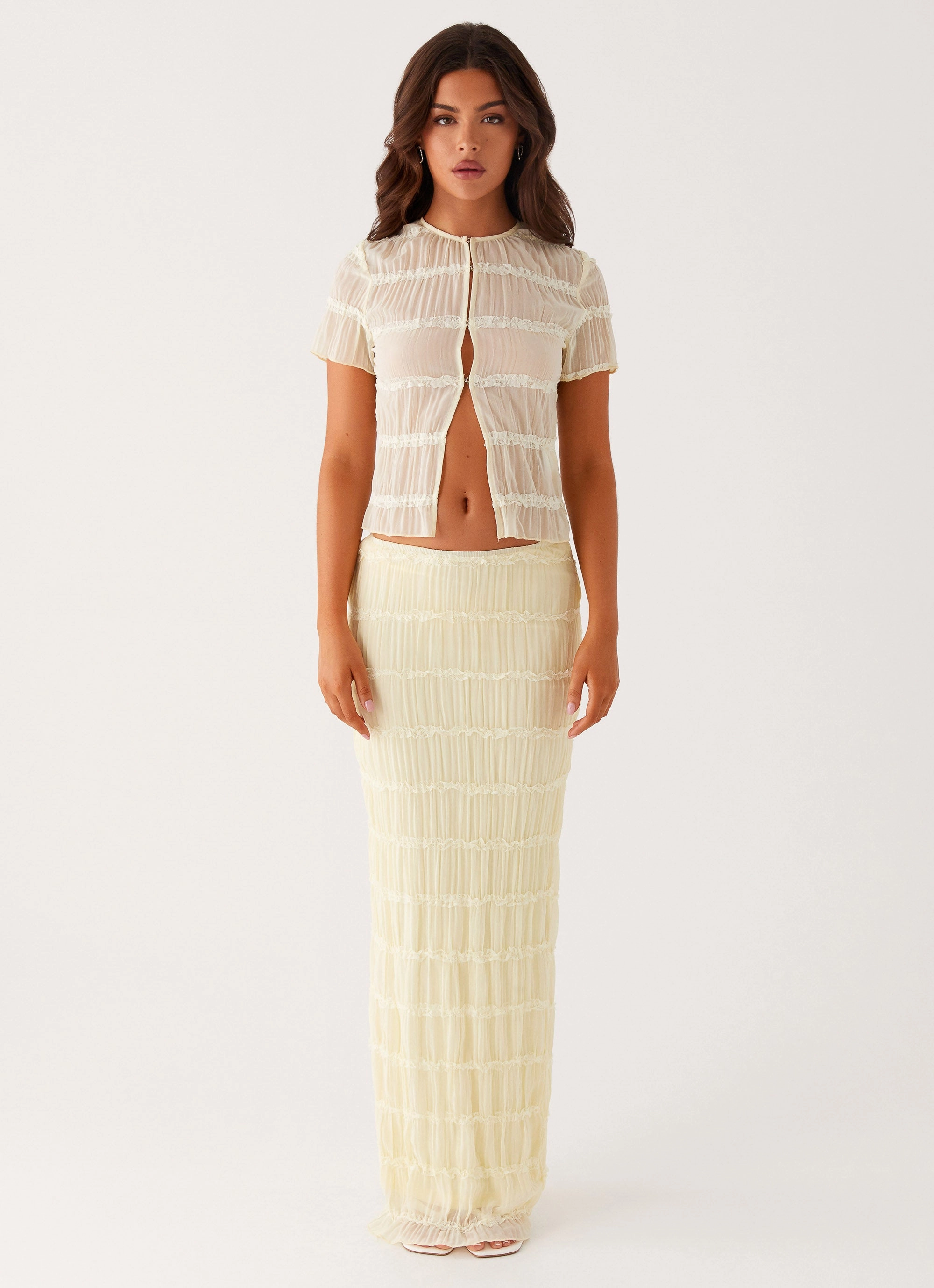 DropShoulderConstruction Daydreaming Top - Yellow