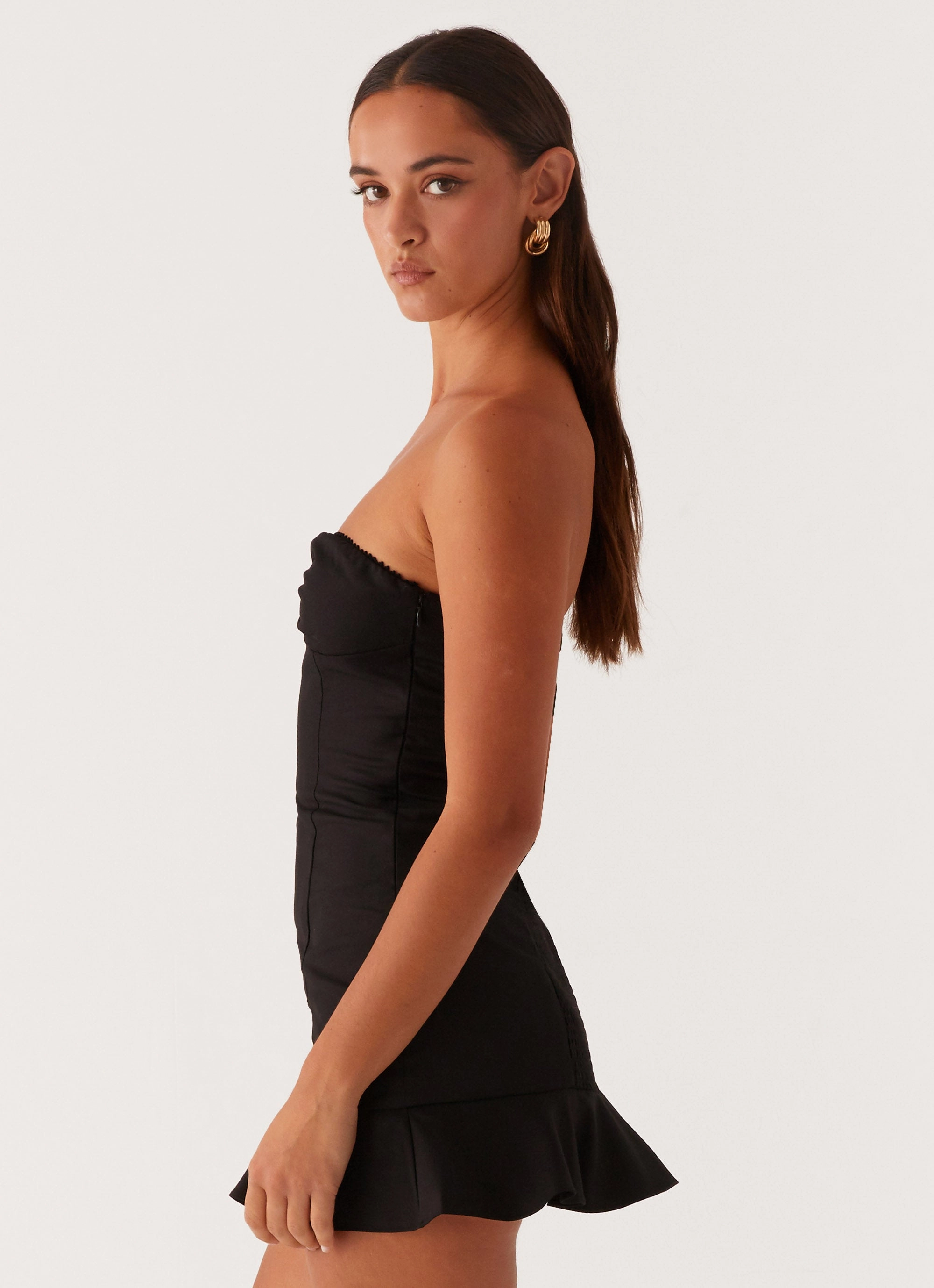 Delmi Bustier Mini Dress - Black Trendy Everyday Curvy Glam