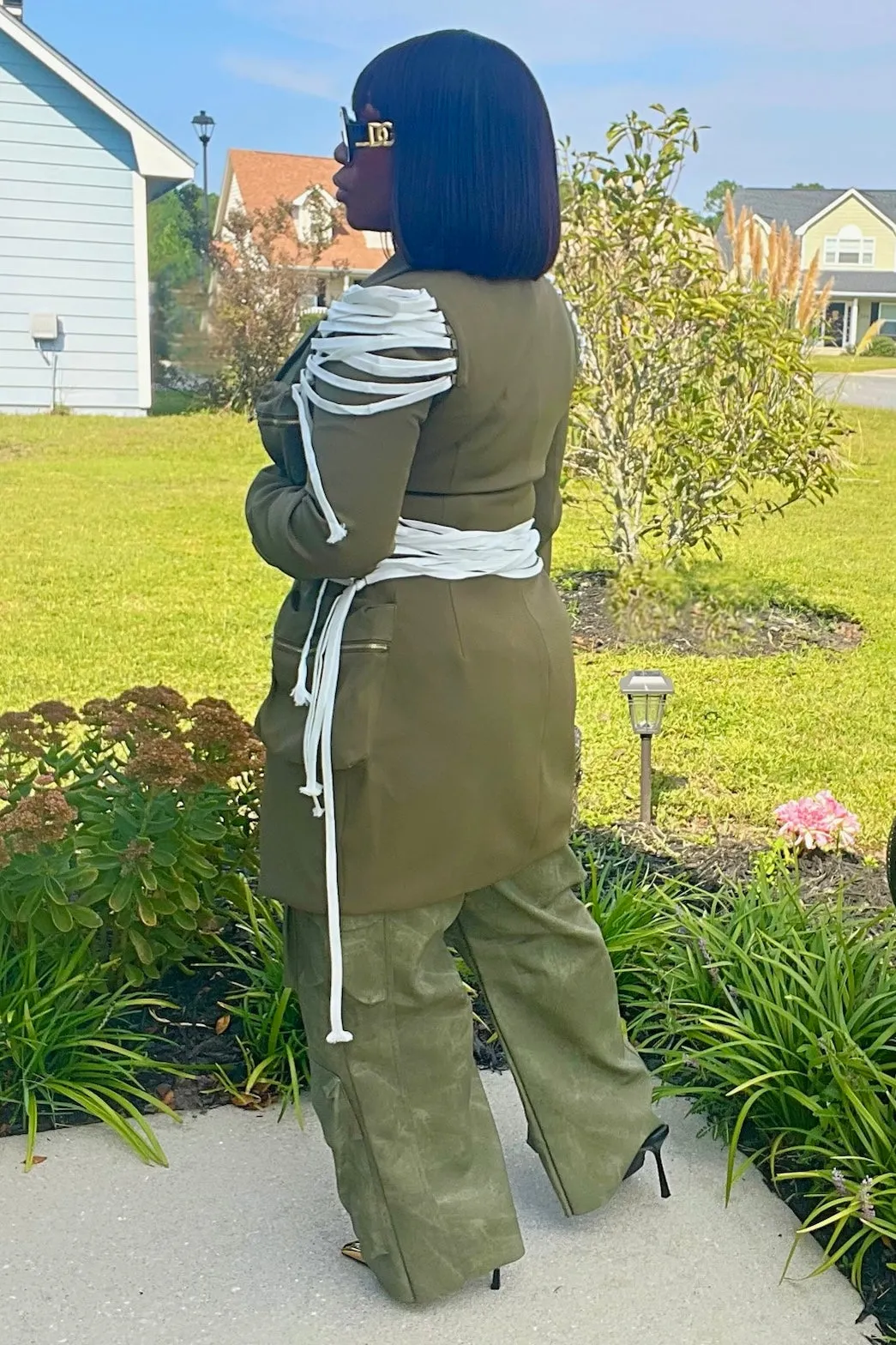 Ventilation Vents Diane Statement Lace-Up Blazer Dress