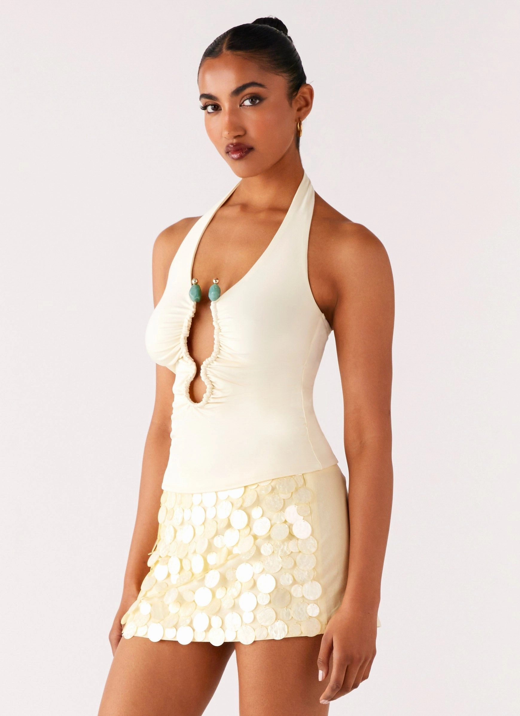 Diego Halter Top - Yellow Celebrity Inspired yoga session Urban Pulse