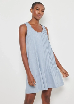 StretchableKnit Mini-Length Lisa Todd In A Twirl Dress Denim