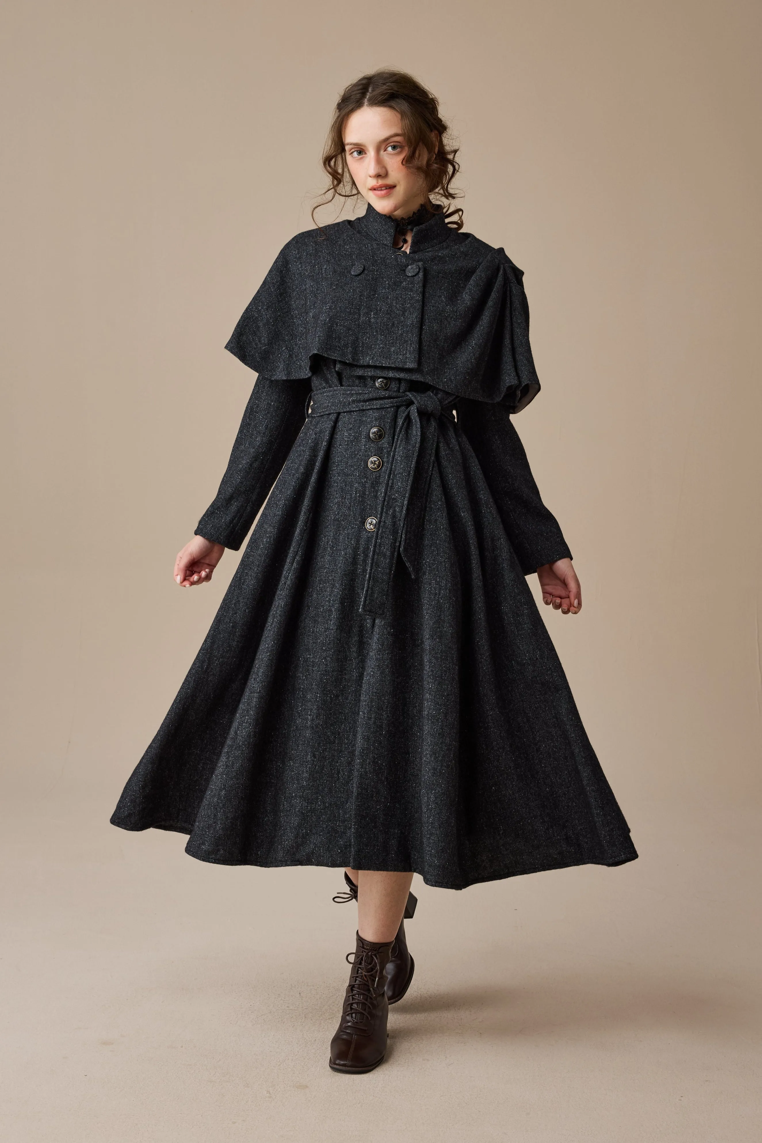 Wendy 15 | 100% Wool Dress & Cape (2 pieces) ReflectiveDetails