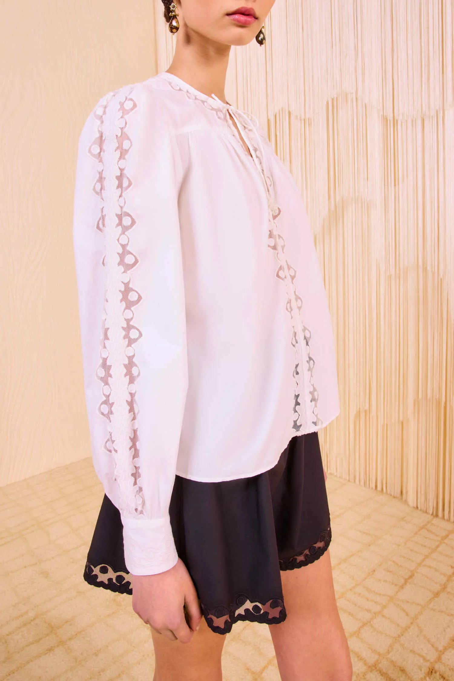 Reflective Detailing Ulla Johnson Kady Long Sleeve Blouse