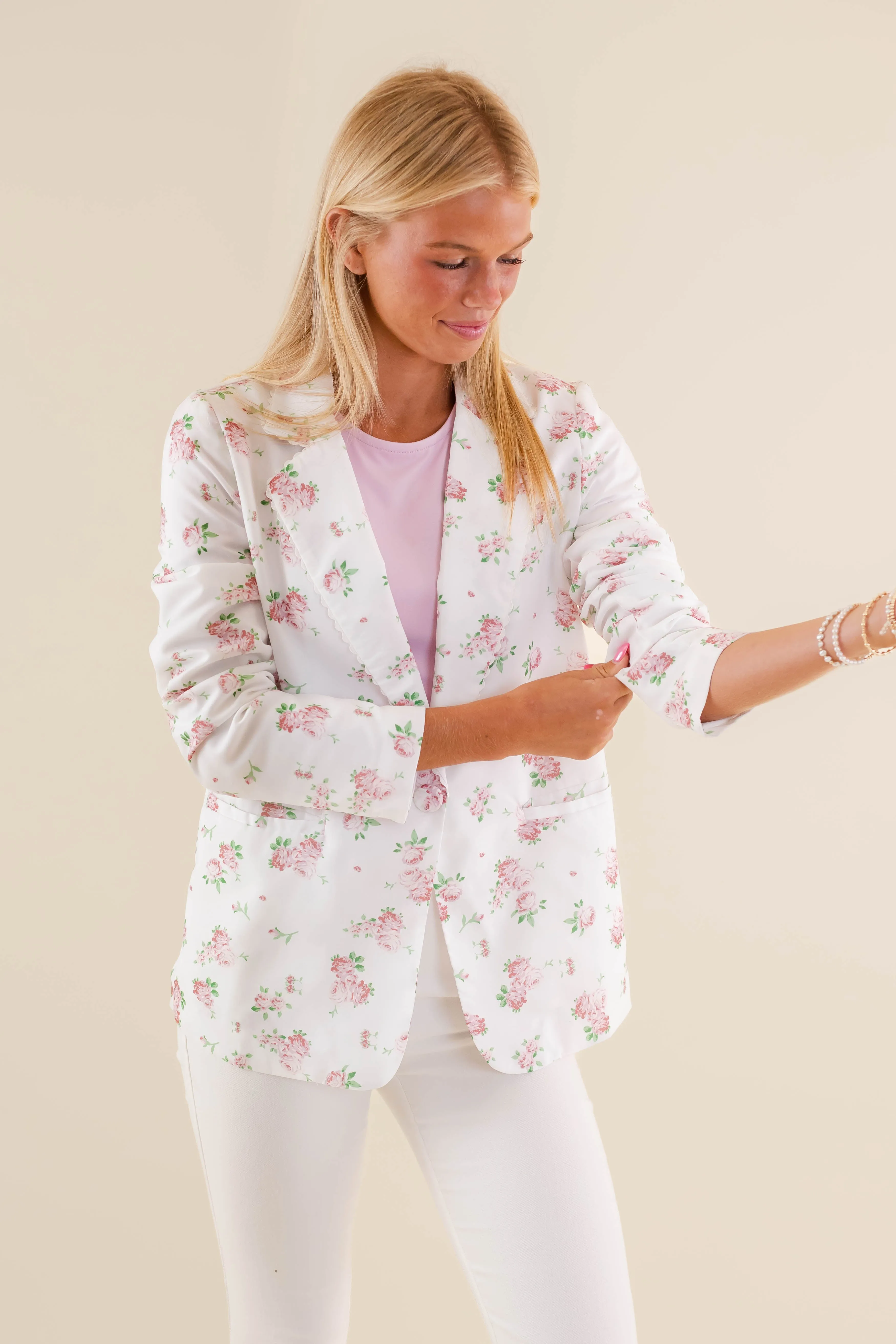 Trendy Feel Snow Block My Dearest Love Blazer-Pink