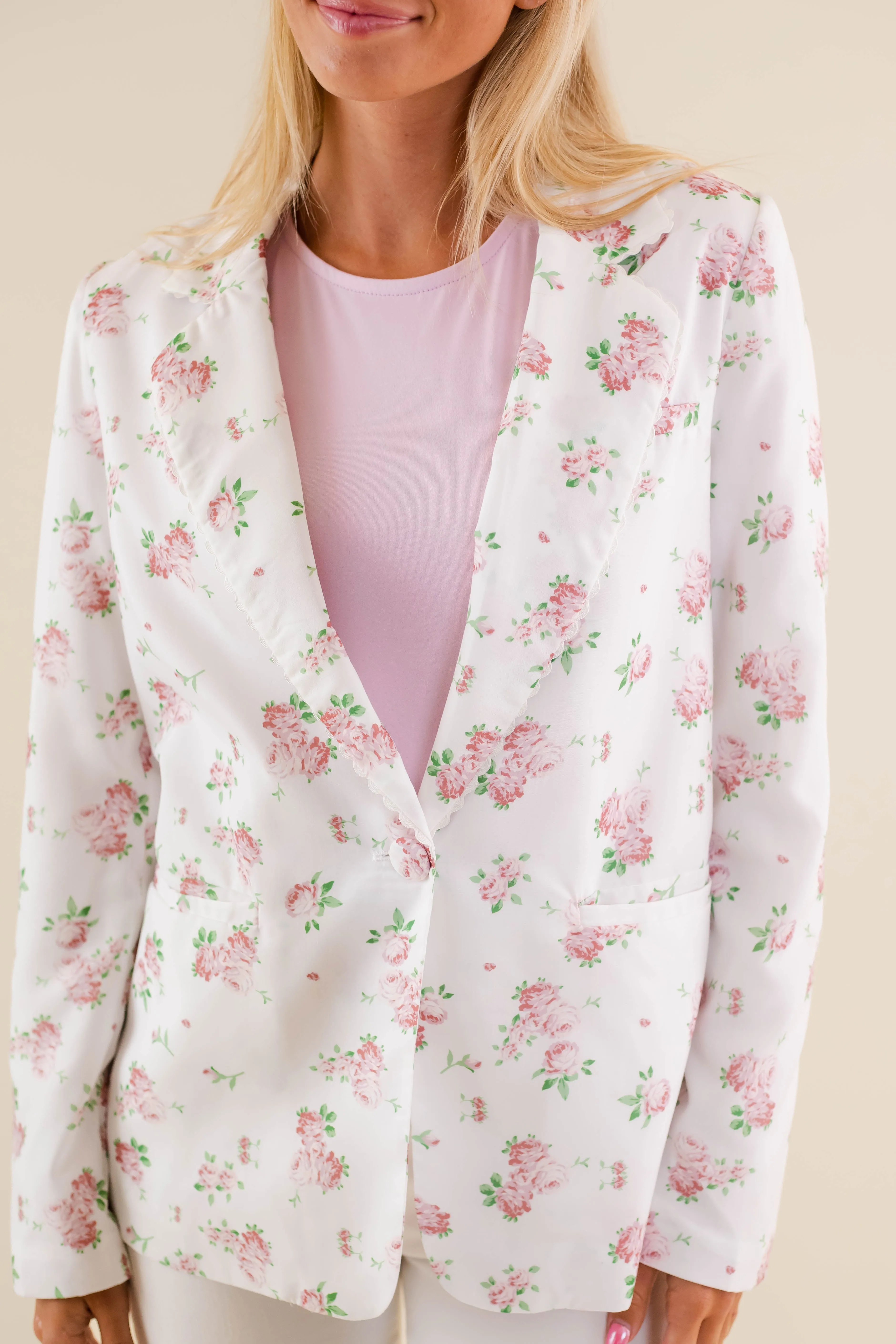 Neutral Style My Dearest Love Blazer-Pink