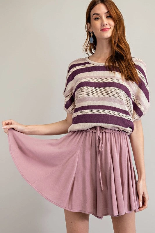 Raelynn Rayon Gauze Swing Skirt Business Meeting Crisscross Back