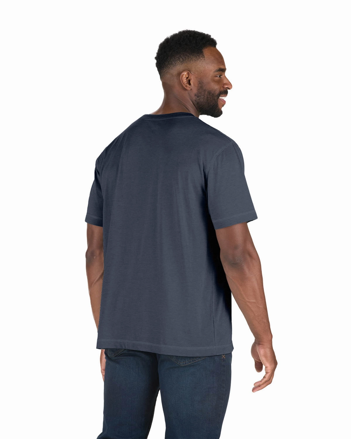 Berne Mens Space Blue Cotton Blend Lightweight Performance Tee S/S Performance Layer HeatResistantMaterial
