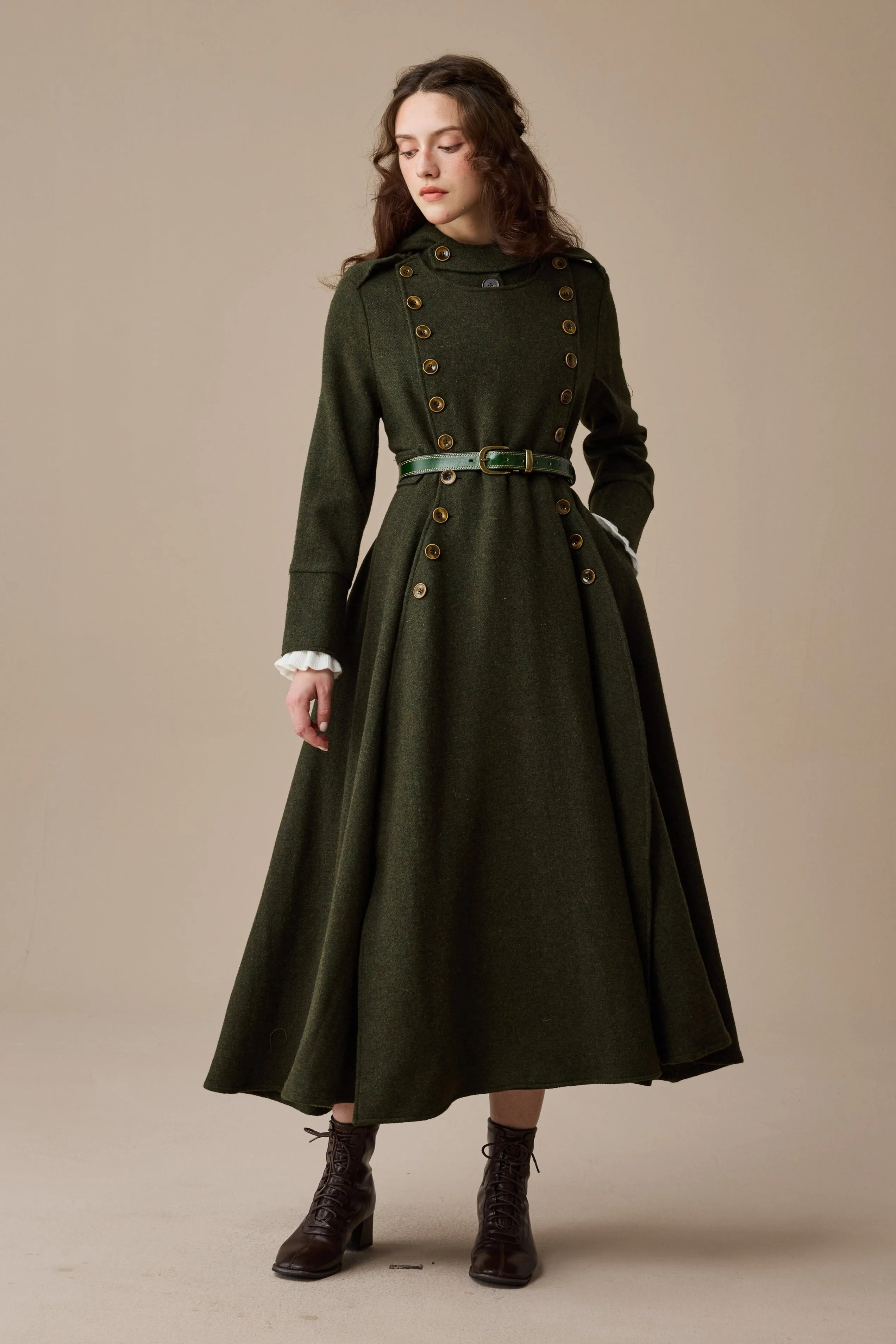 Reflective Detailing Monica 31 | 100% Wool  Double Breasted Coat