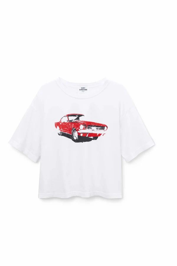 Sunny Somewhere See Ya! Car Boyfriend Tee High Visibility Trim