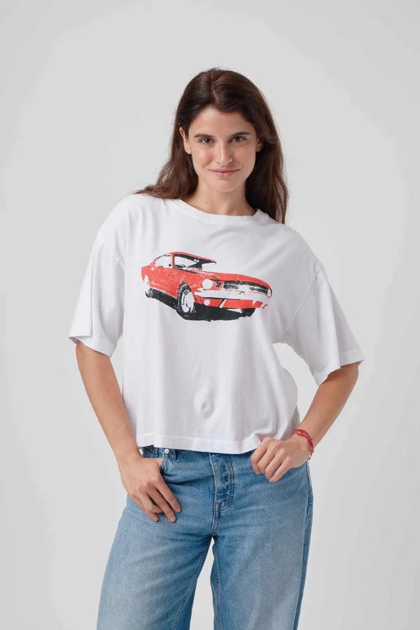 Smooth Seam Transition FrenchTerryTexture Sunny Somewhere See Ya! Car Boyfriend Tee