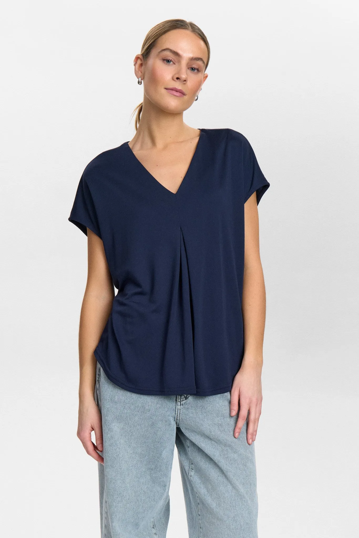 NUSTILLA SS BLOUSE - Dark Sapphire Fade Resistant Treatment