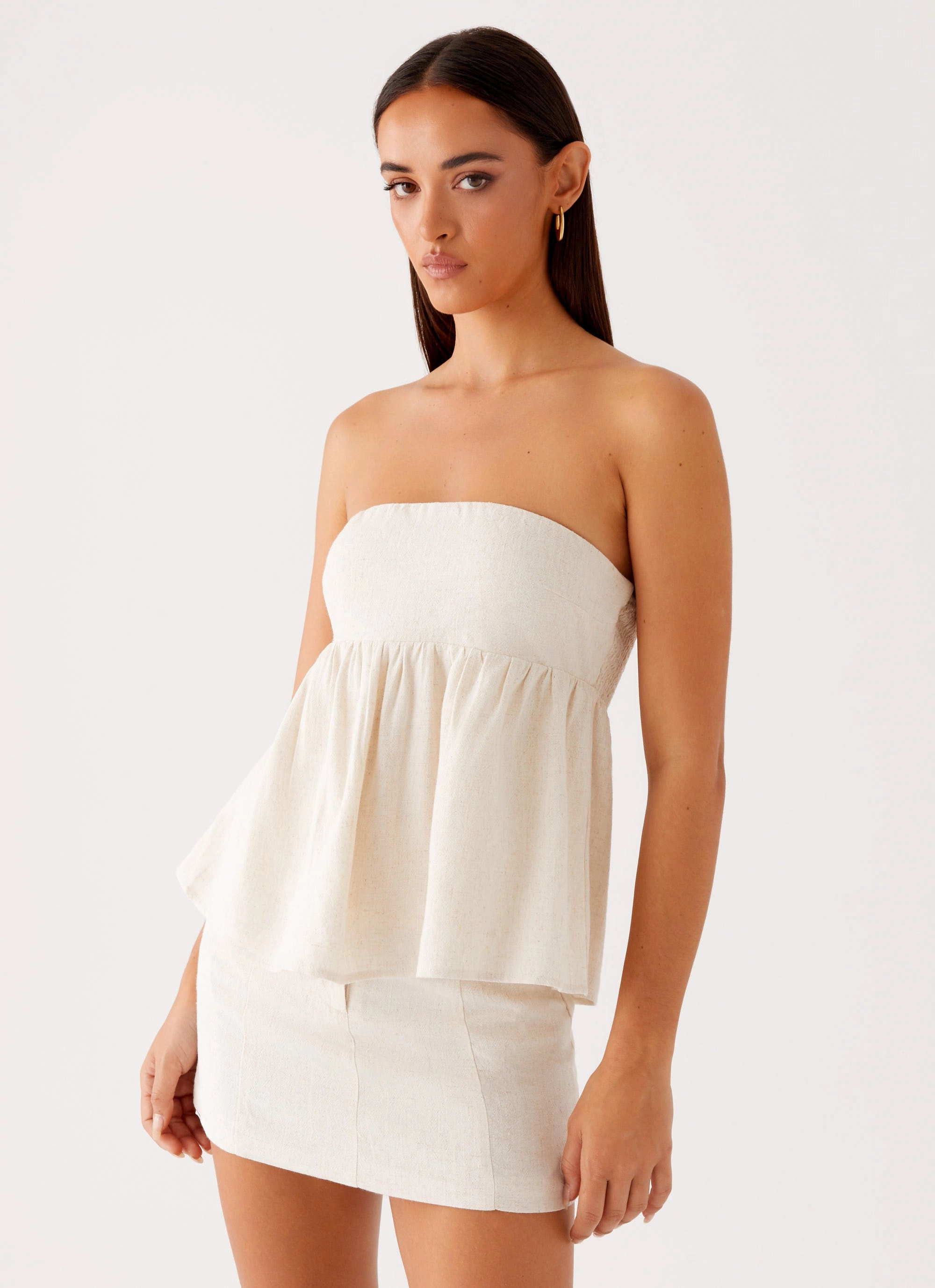 Cassie Tube Top - Oat MoistureWicking Eco Friendly Dye Process